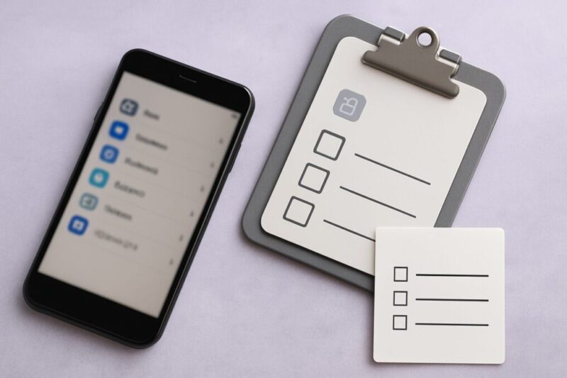 使えるかどうかを確認するためのチェック項目を並べたイメージ