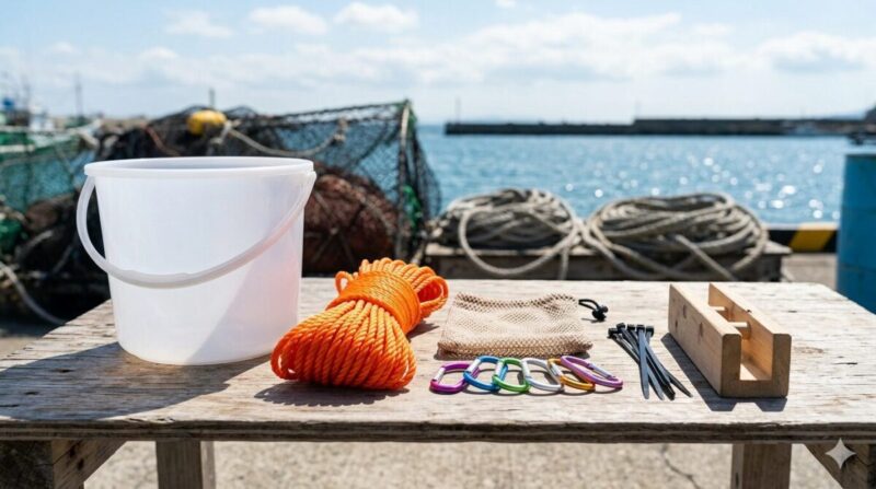 100均バケツとDIY材料。