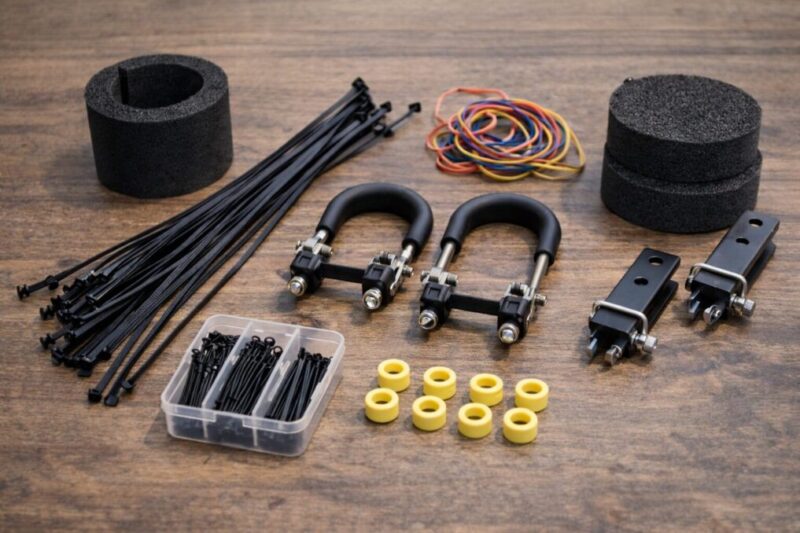 100均パーツを使ったロッド固定アイデア