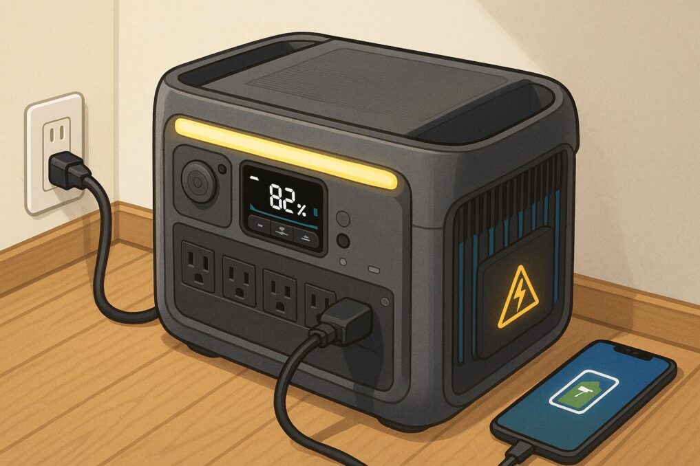 Anker Solix C1000本体＋パススルー接続中の様子イメージ