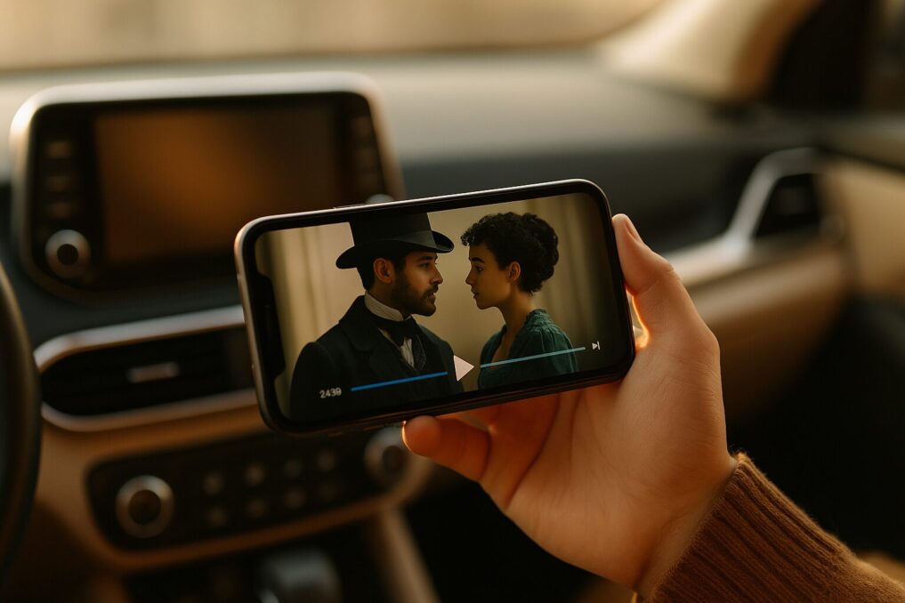 あらかじめスマホにダウンロードしてインターネット接続がなくても再生出来ている様子イメージ