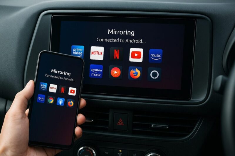 Androidスマホとのワイヤレスミラーリング画面イメージ