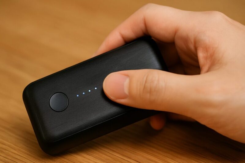 ボタン操作中の手元アップイメージ