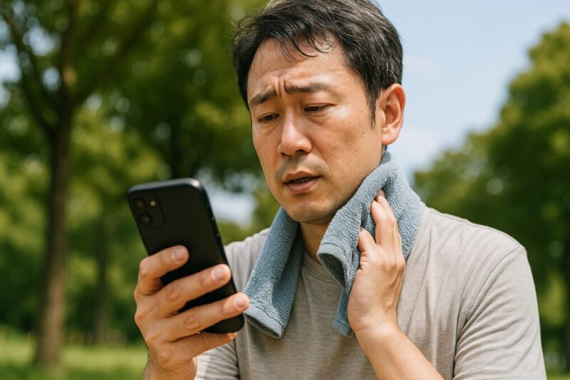 スマホで商品レビューを見ている様子イメージ