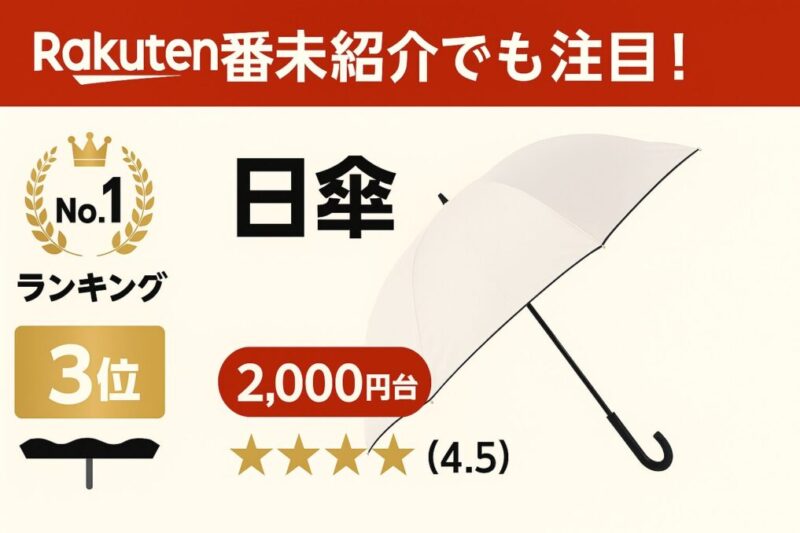 ランキング上位＆コスパ系日傘の紹介イメージ