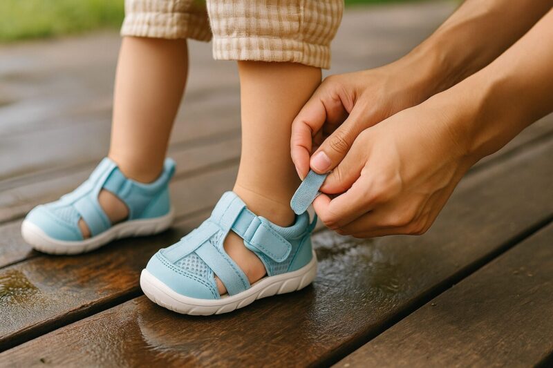 子どもの足にIFMEを履かせている写真(サイズ比較)イメージ