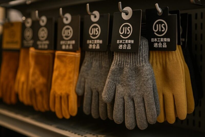 棚に並ぶJIS規格付き製品を接写イメージ