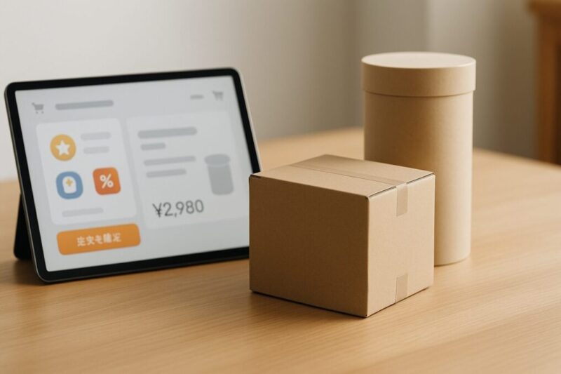ポイント還元と価格比較のオンライン購入イメージ。