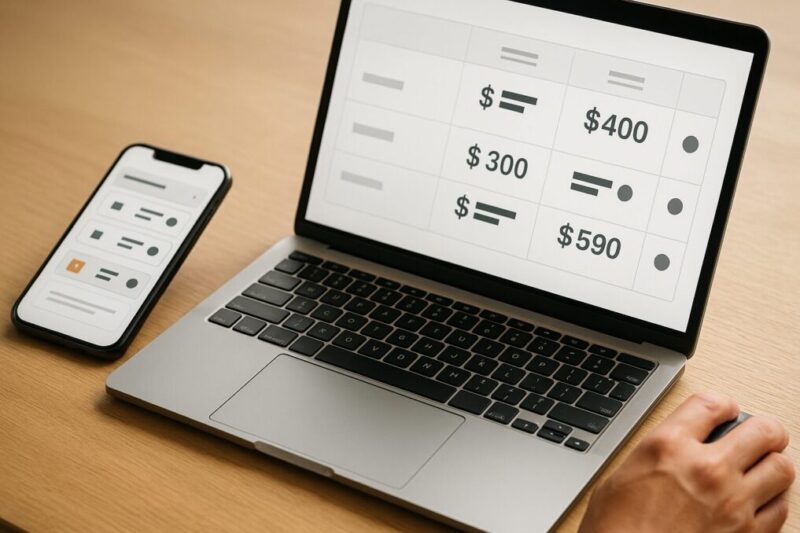ECサイトで価格と在庫を比較するイメージECサイトで価格と在庫を比較するイメージ