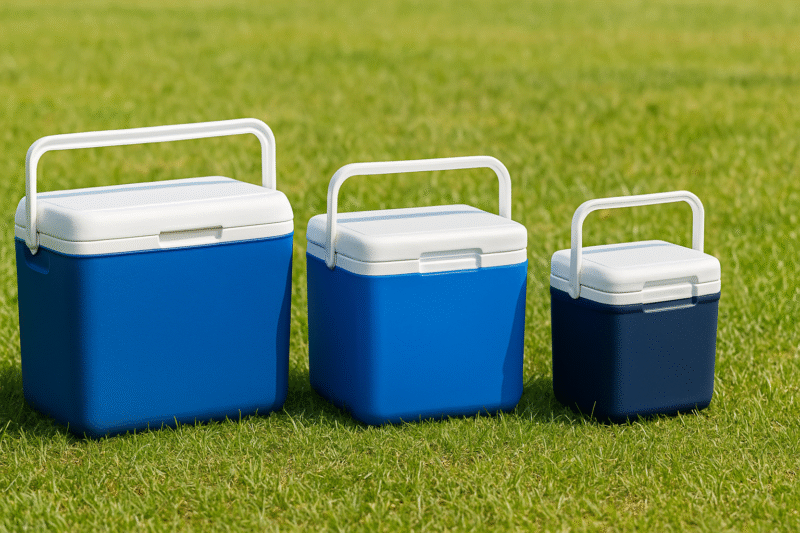 30L・20L・10Lとサイズ別クーラーボックスを並べた画像