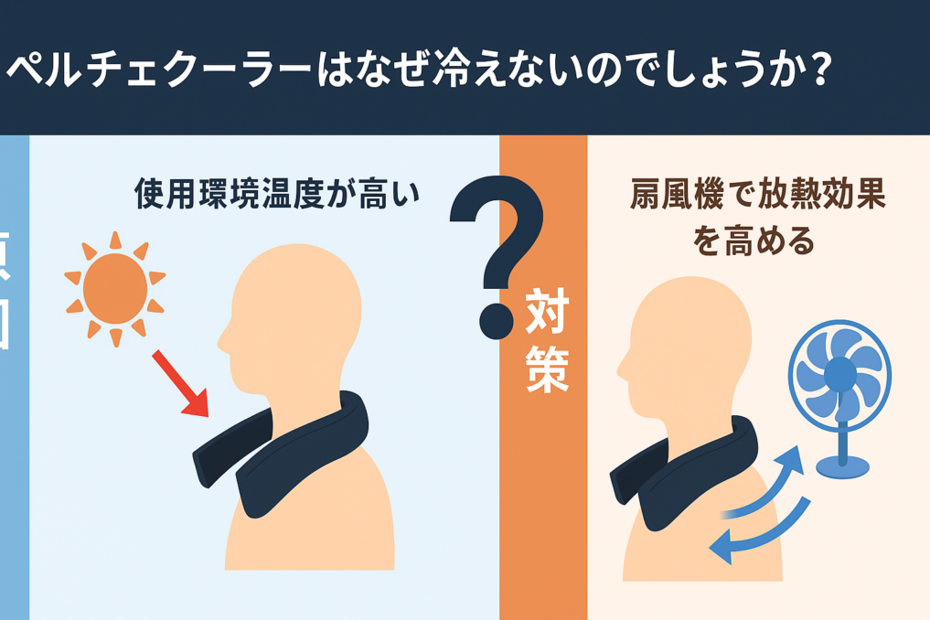 冷却が効かない原因と対策イメージ図