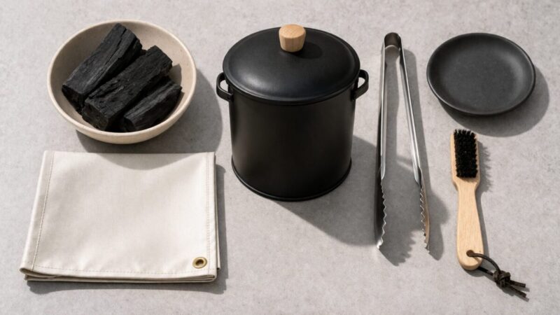 ベランダでの七輪利用に役立つ炭と周辺ギアの一覧