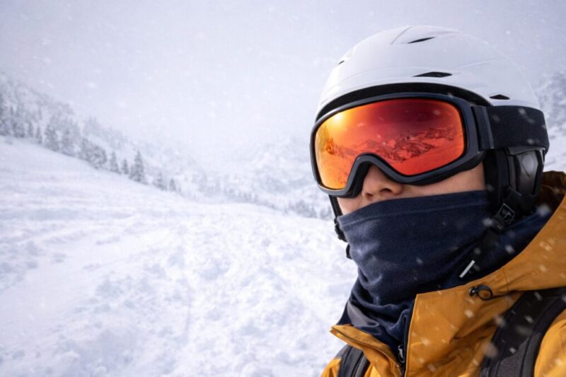 曇りや雪で凹凸を見やすくするレンズ色のイメージ