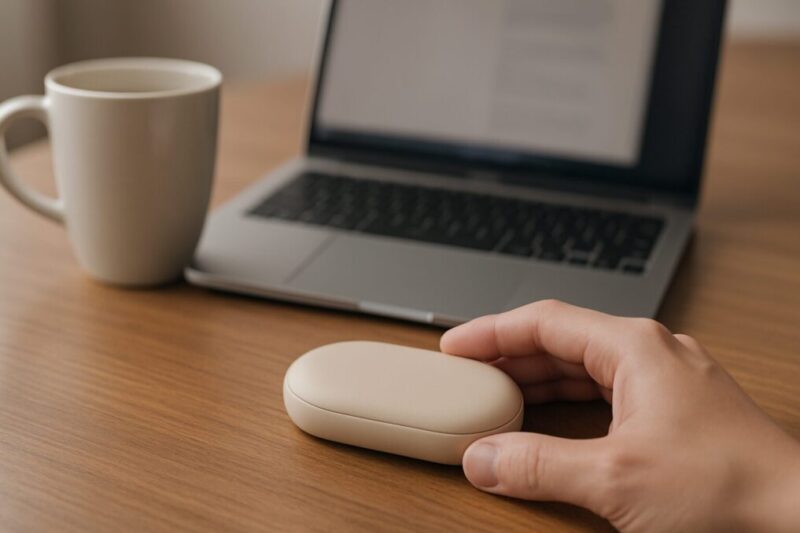 デスク作業中に手元を温める使い方のイメージ