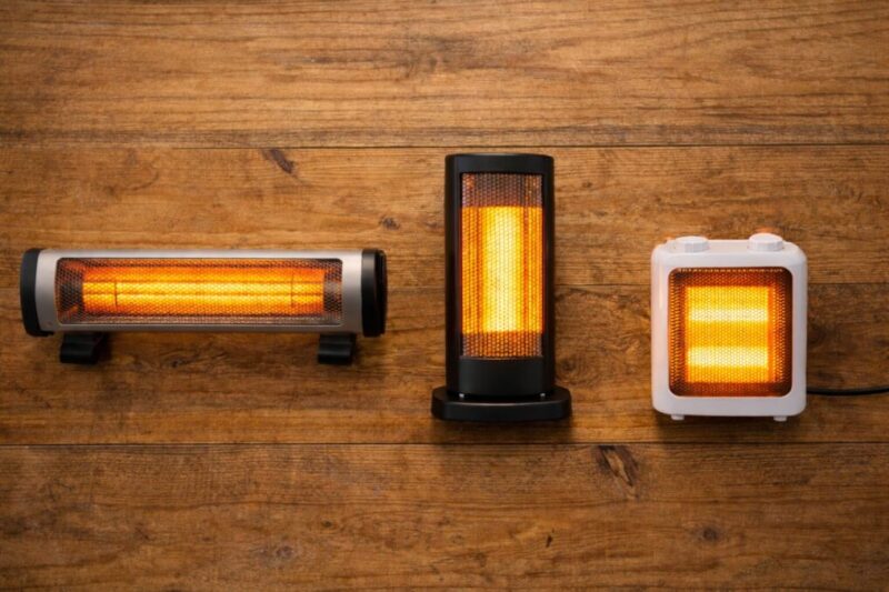 電気ヒーター3タイプを用途別に比較するイメージ