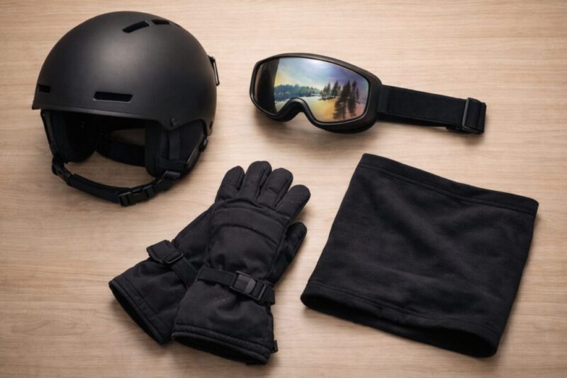 ヘルメット小物を色合わせしておしゃれに見せるイメージ