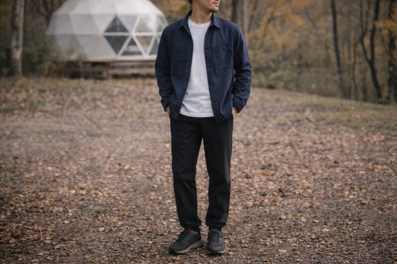 秋のグランピングで無難におしゃれ見えする男性コーデ