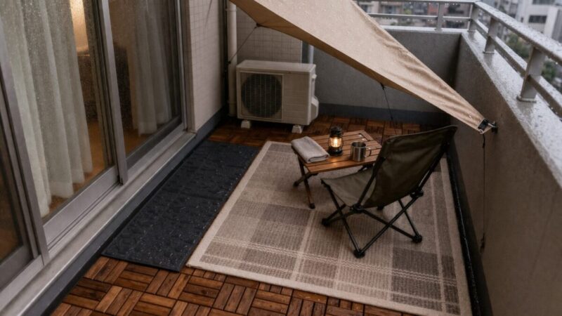 雨の日でも快適に過ごせるベランダの基本レイアウト例