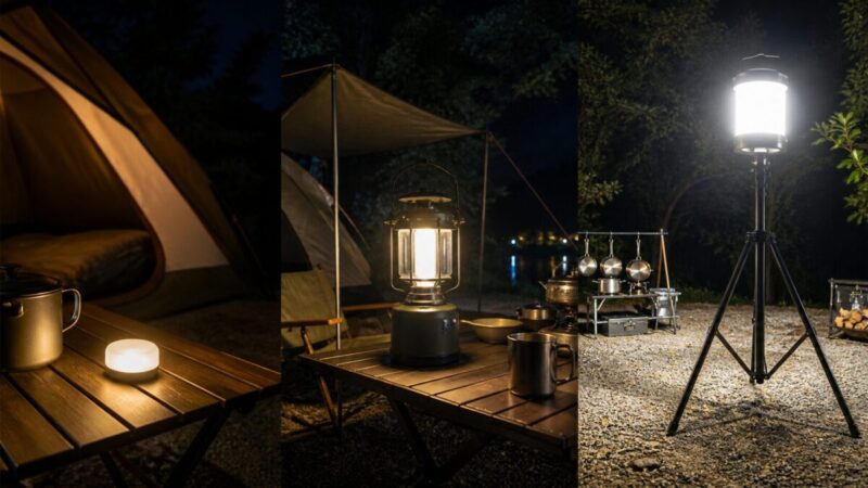 小型LEDランタンと高ルーメンランタンの用途別比較イメージ