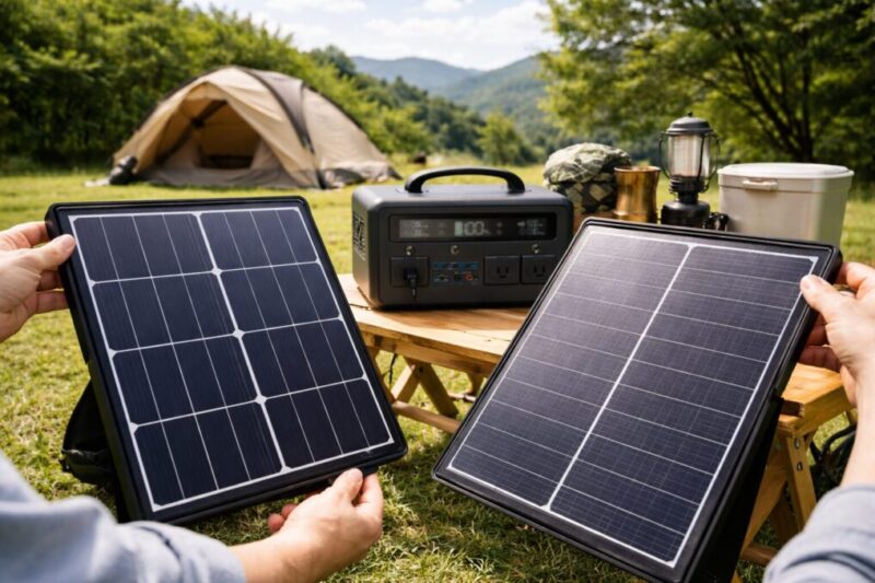 ソーラーパネルのサイズや端子を比較して選ぶイメージ