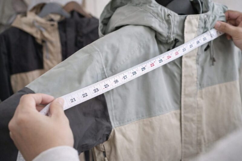 ウェアの寸法を測って自分に合うサイズを判断するイメージ