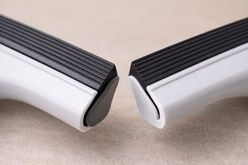 ワイパー先端のゴムブレードの違いがわかるアップ