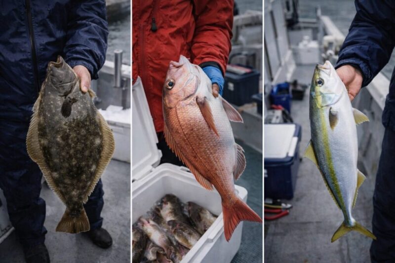 釣果写真の背景から現場の状況を読み取るイメージ