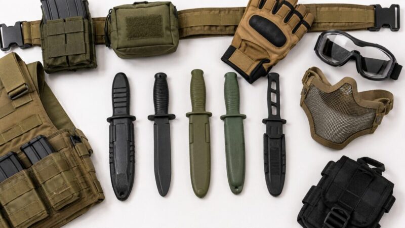 攻撃用ではなく装備演出として使うラバー製ダミーナイフとサバゲー小物
