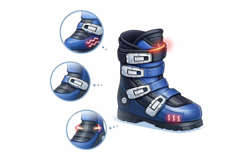 スキーブーツのサイズ違いを疑うべき症状をまとめたチェックイメージ