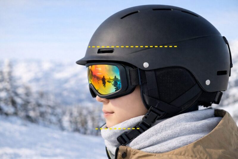 ヘルメットの正しい被り方とあご紐位置の目安