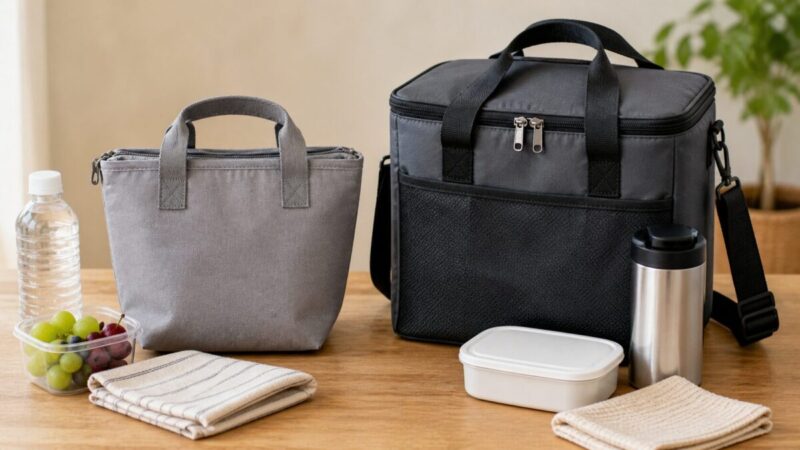 付録版と通常販売品の保冷バッグを比較するイメージ