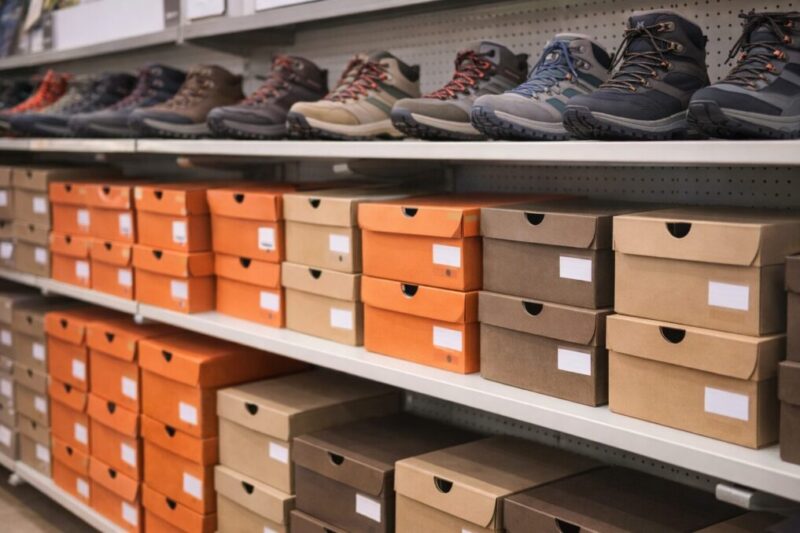 取り扱い店舗で登山靴を探すイメージ