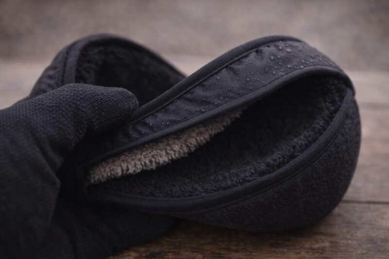 耳当ての外側シェルと内側ボアの層構造を示すイメージ