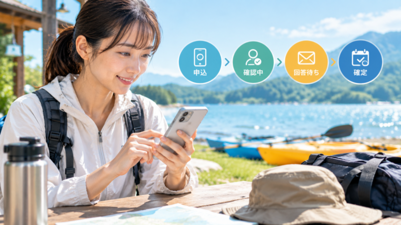 アクティビティの申し込みから確認中・回答待ちを経て予約確定するまでの流れ