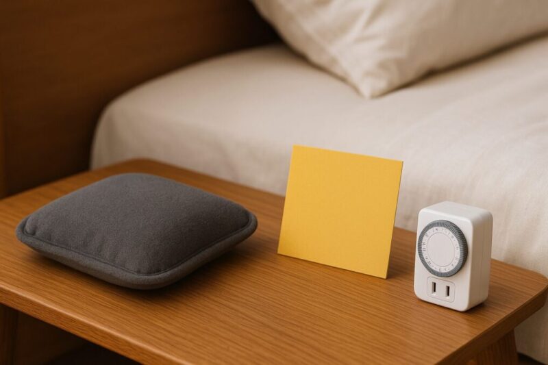 充電式湯たんぽを安全に使うための注意点を連想させる静物写真