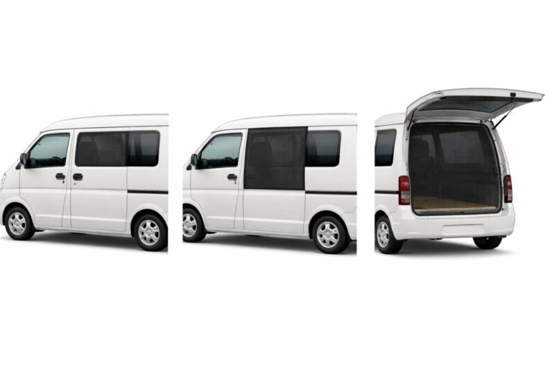 小窓とスライドドアとリアゲートで異なる車用網戸DIYの比較図