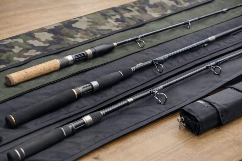 釣竿の状態や付属品を確認している比較イメージ