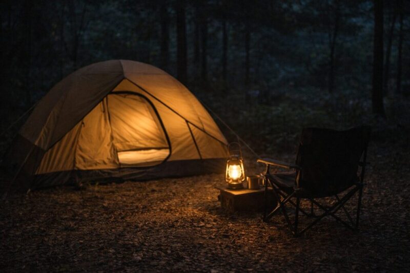 サイレントタイムを意識して静かに過ごす夜のキャンプサイト