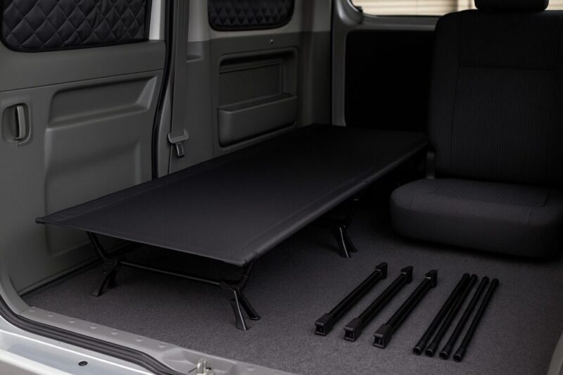 コットの高さ調整パーツでロー/ハイを使い分けるイメージ。