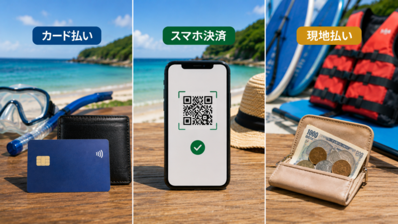 アクティビティ予約で選べるカード払い・スマホ決済・現地払いの比較
