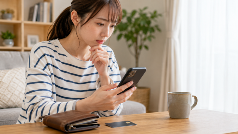 スマートフォンでキャンセル後の返金状況を確認する利用者