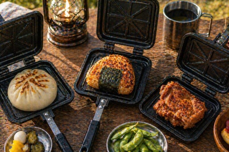 肉まんや焼きおにぎりなどパン以外のホットサンドメーカー活用イメージ