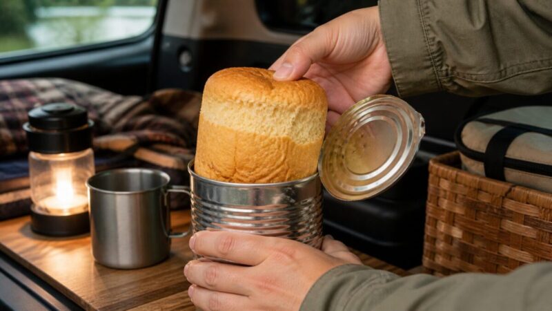 車中泊で使いやすい缶詰タイプの非常食パン