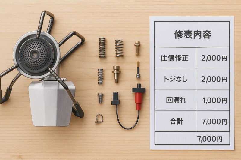 分解されたST-310部品と料金リストの組み合わせ写真