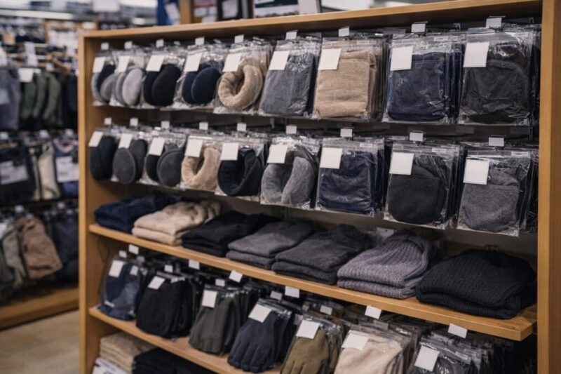 冬小物売り場で耳当てを探すイメージ