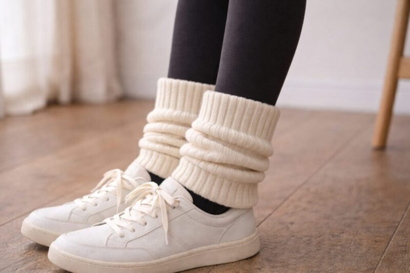 締め付けにくく落ちにくいゴム位置の目安が分かる写真