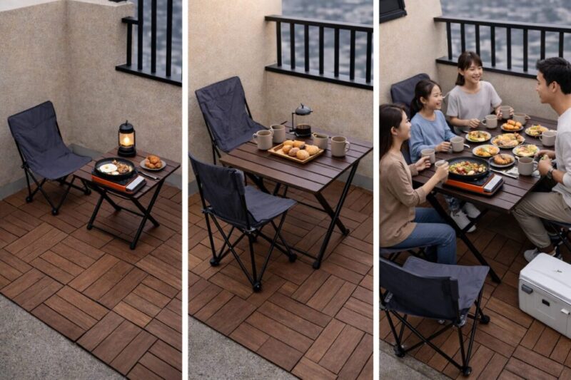 人数別に異なるベランピングのレイアウト例