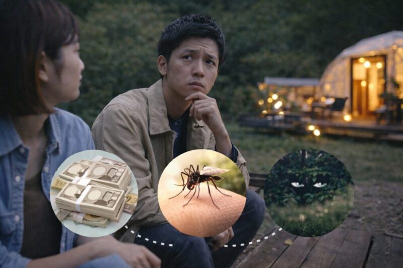 費用や虫、視線の不安で迷っているアウトドア初心者