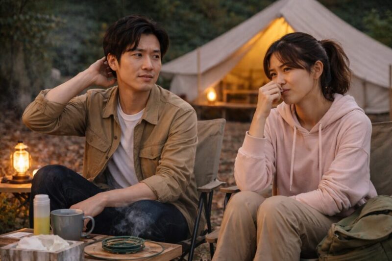 虫やにおい、落ち着かなさに戸惑いながらグランピングで過ごす二人