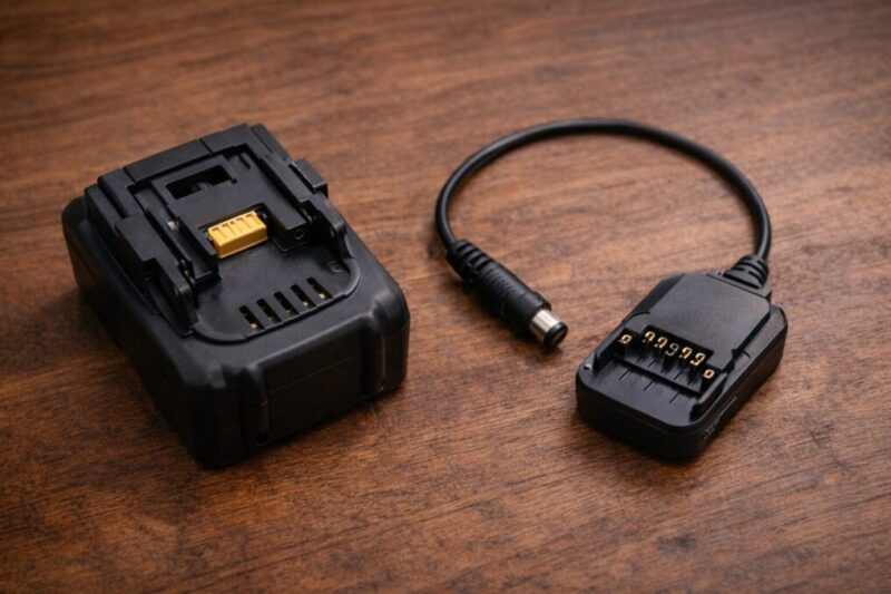 バッテリーホルダーとケーブル接続のイメージ